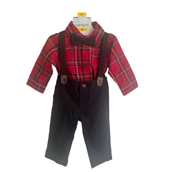 CARTER'S JUST ONE YOU SPECIAL OCCASION 3P Christmas OUTFIT With Bow 6M NWT - Picture 1 of 10